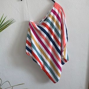 One shoulder striped top